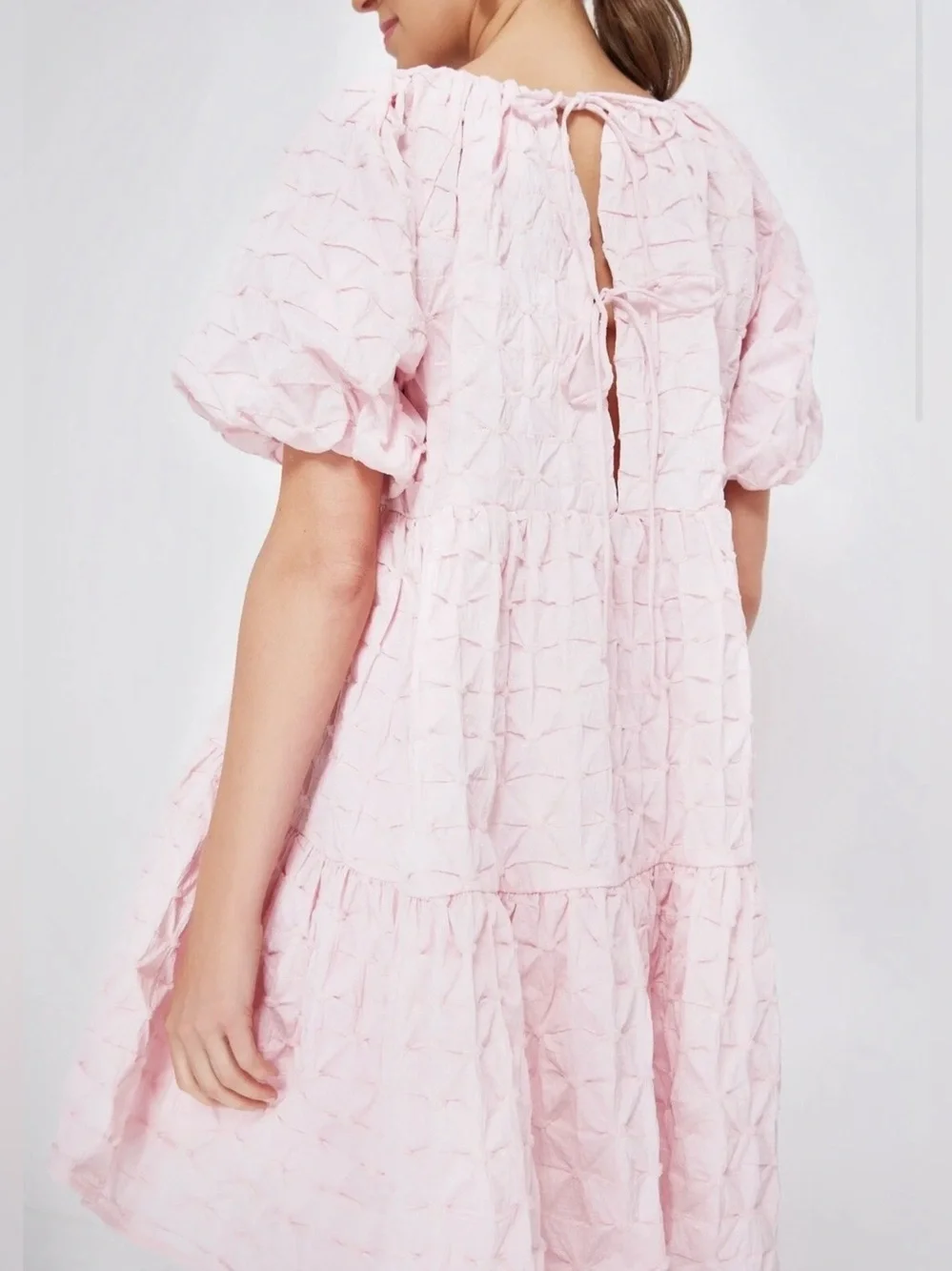 Hyacinth House Diamond Textured Isabella Mini Dress